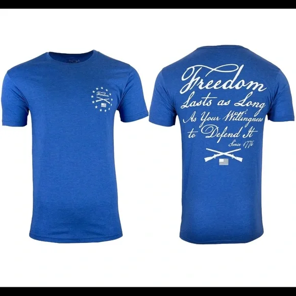 Howitzer Freedom Over T-Shirt - Men's Military & Patriotic Streetwear (Green, 100% Cotton) - View #6